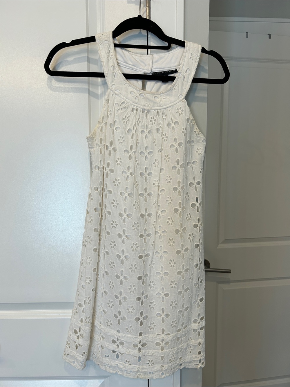 City Studio White Eyelet Mini Dress